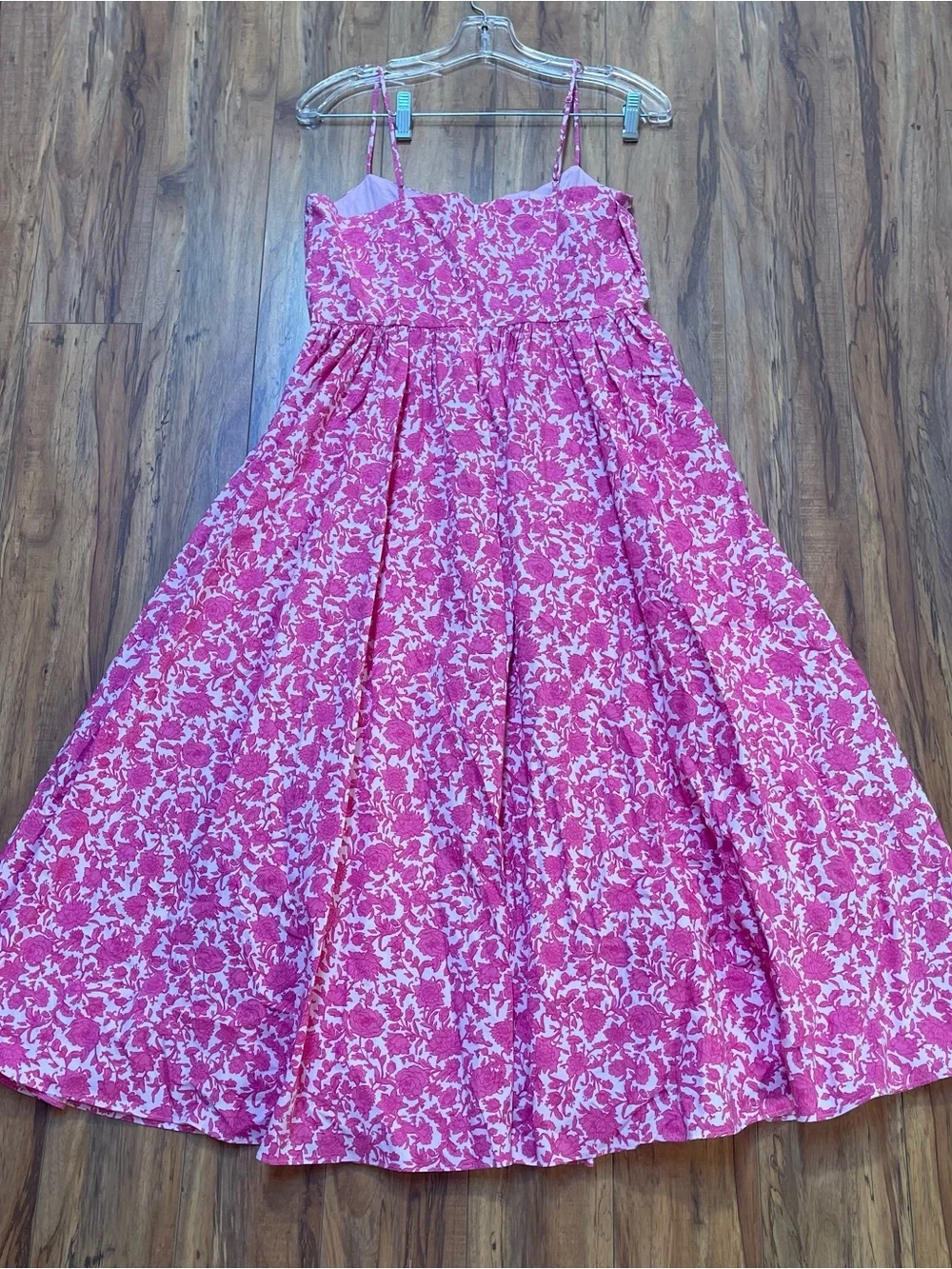 J.Crew A-Line Cotton Poplin Midi Dress Rosebud Floral Pink Size 6